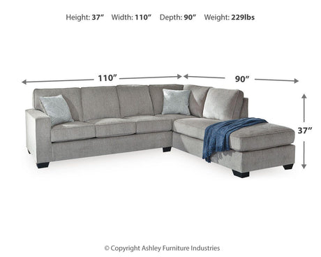 Altari Alloy 2-Piece RAF Chaise Sectional from Ashley Furniture - Luna Furniture