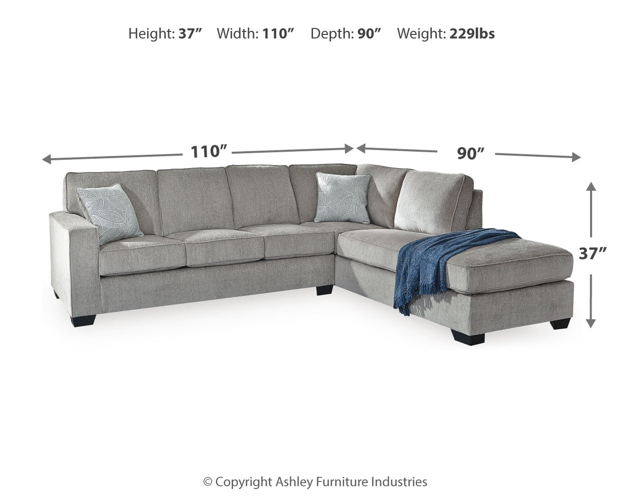 Altari Alloy 2-Piece Sleeper Sectional, Loveseat and Ottoman from Ashley - Luna Furniture