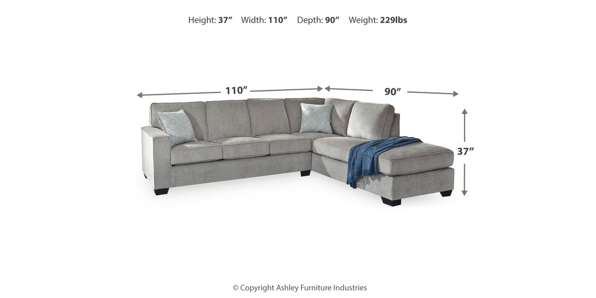 Altari Alloy 2-Piece RAF Chaise Sectional from Ashley - Luna Furniture