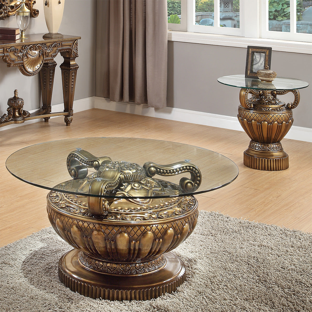 HD-8908B Bronze 3-Piece Coffee Table Set from Homey Design - Luna Furniture