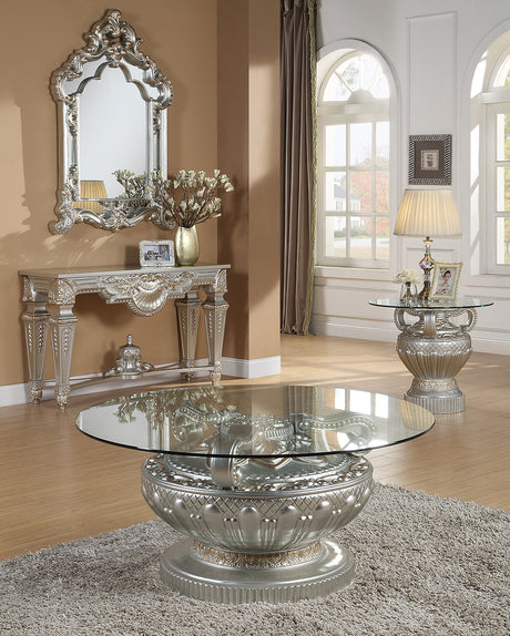 HD-8908S Silver End Table from Homey Design - Luna Furniture