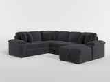 8317BLK*33LRC (3)3-Piece Sectional with Pull-out Bed, Right Side Chaise and Hidden Storage from Homelegance - Luna Furniture
