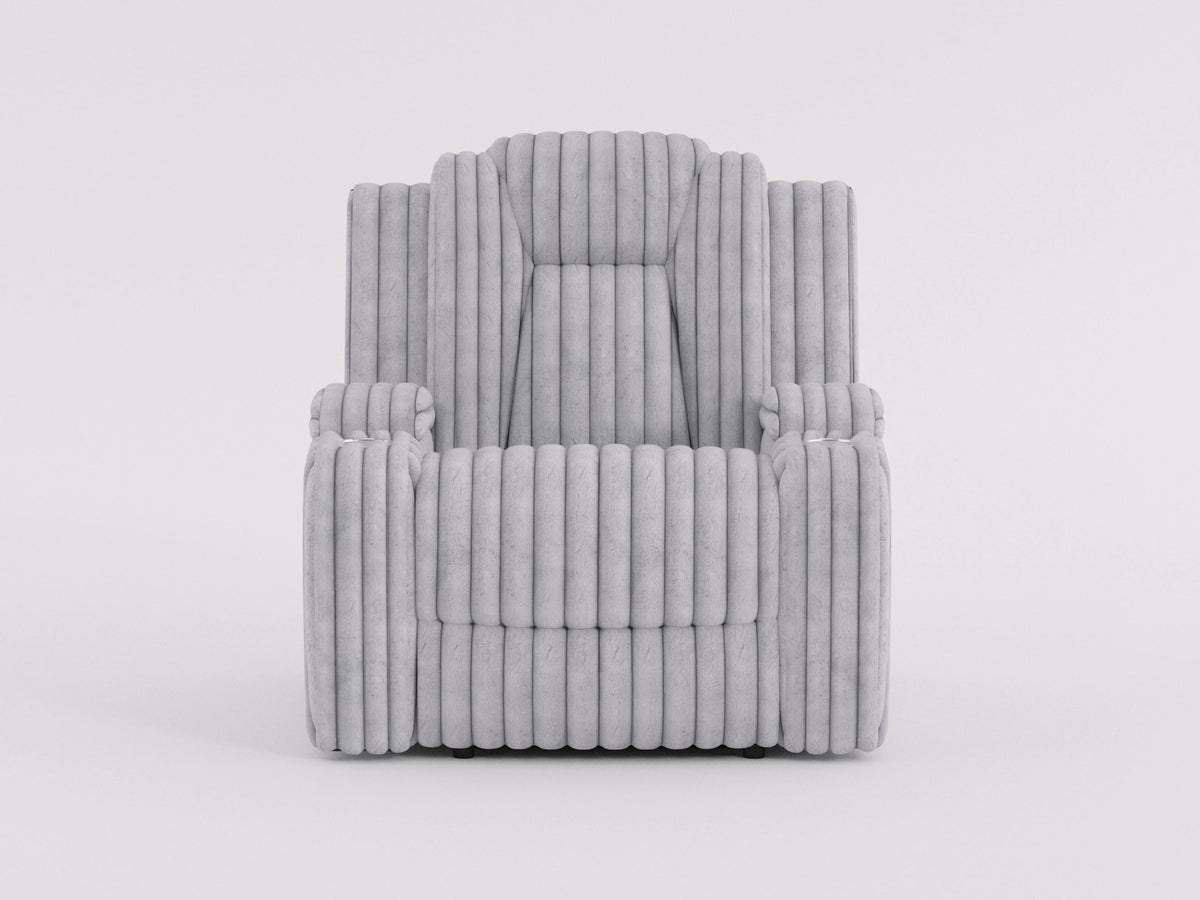 Phyllis Black Corduroy Reclining Chair with Cup Holders from Homelegance - Luna Furniture