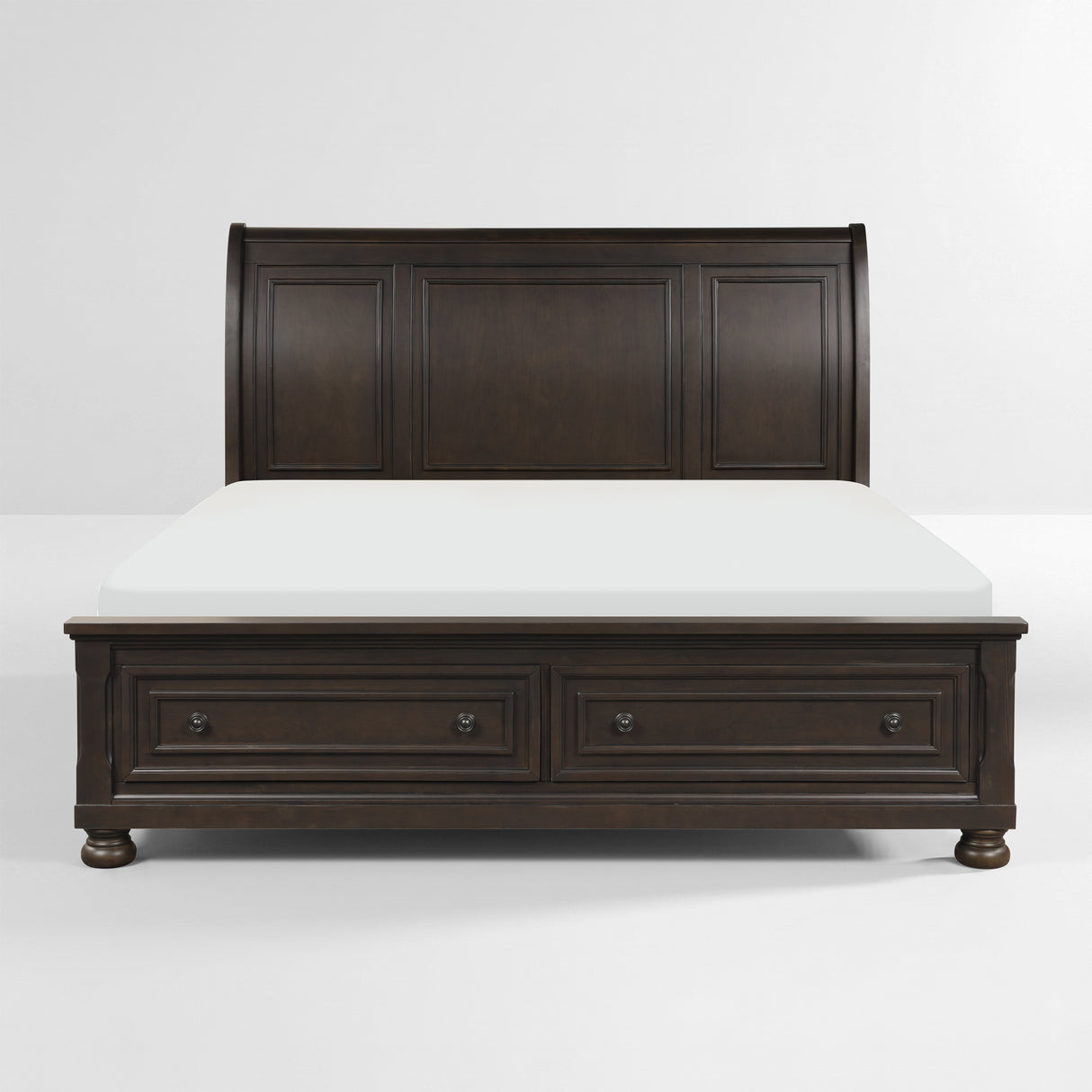 Begonia Grayish Brown Queen Platform Bed with Footboard Storage from Homelegance - Luna Furniture