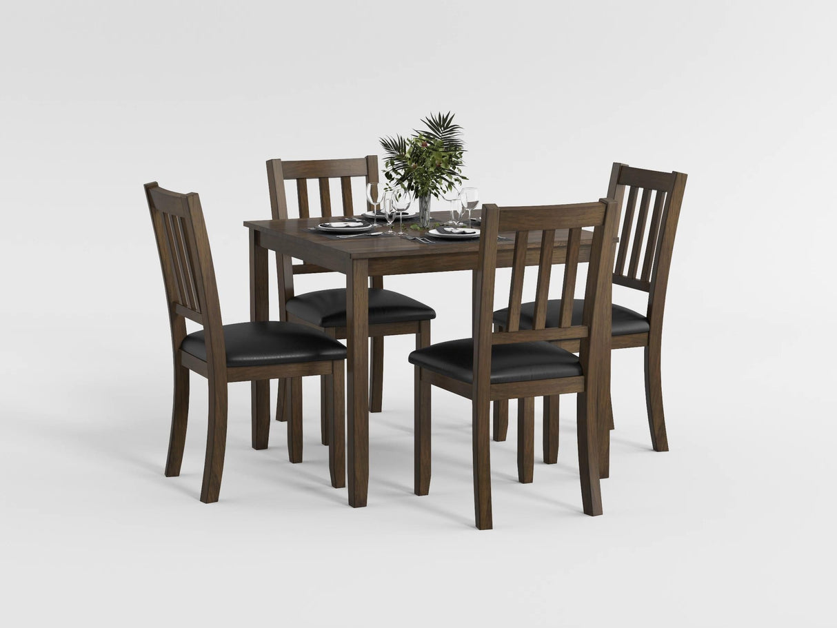 Hazel Charcoal Brown 5-Piece Dining Set from Homelegance - Luna Furniture
