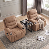 Glendale Brown Microfiber Glider Reclining Chair