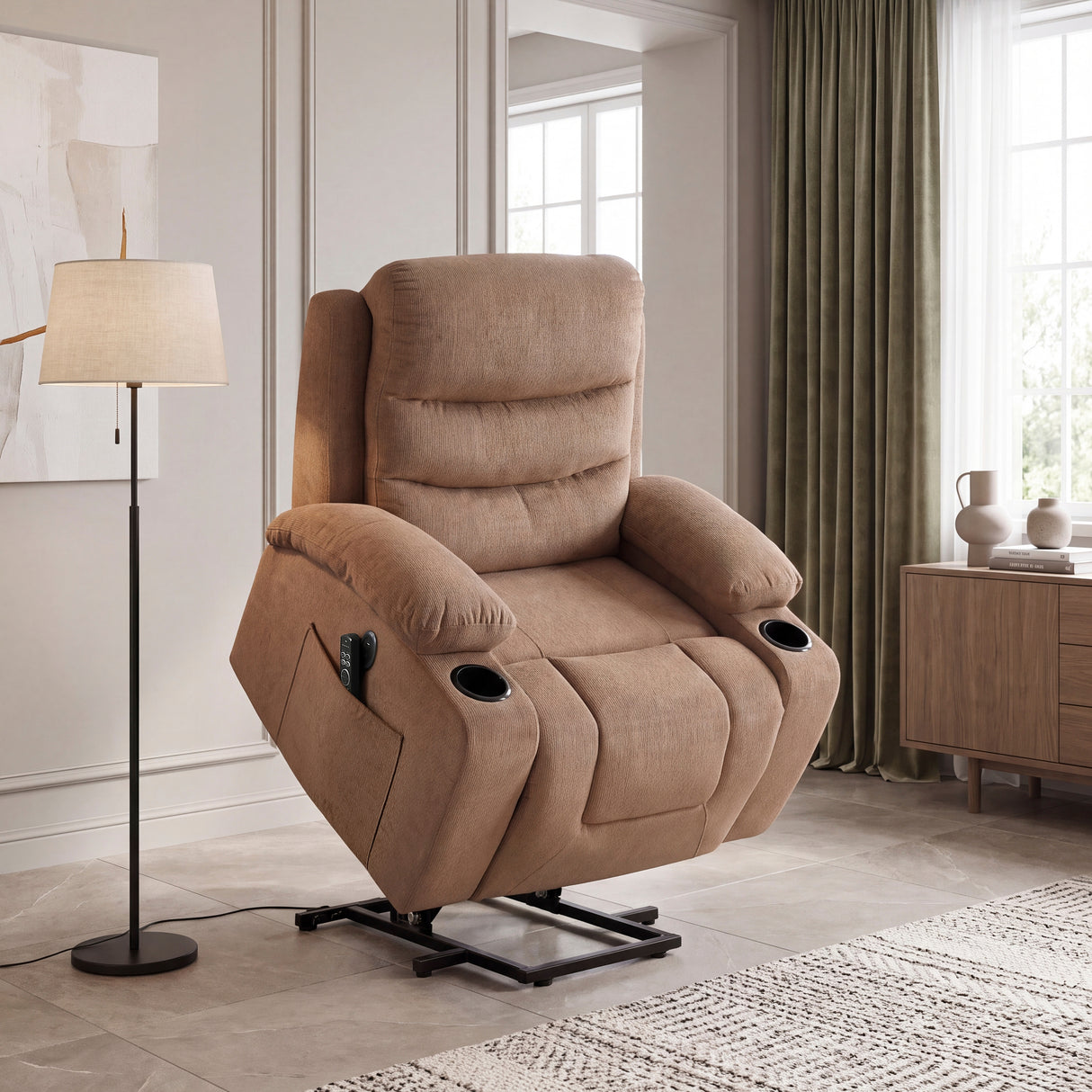 Glendale Brown Microfiber Glider Reclining Chair