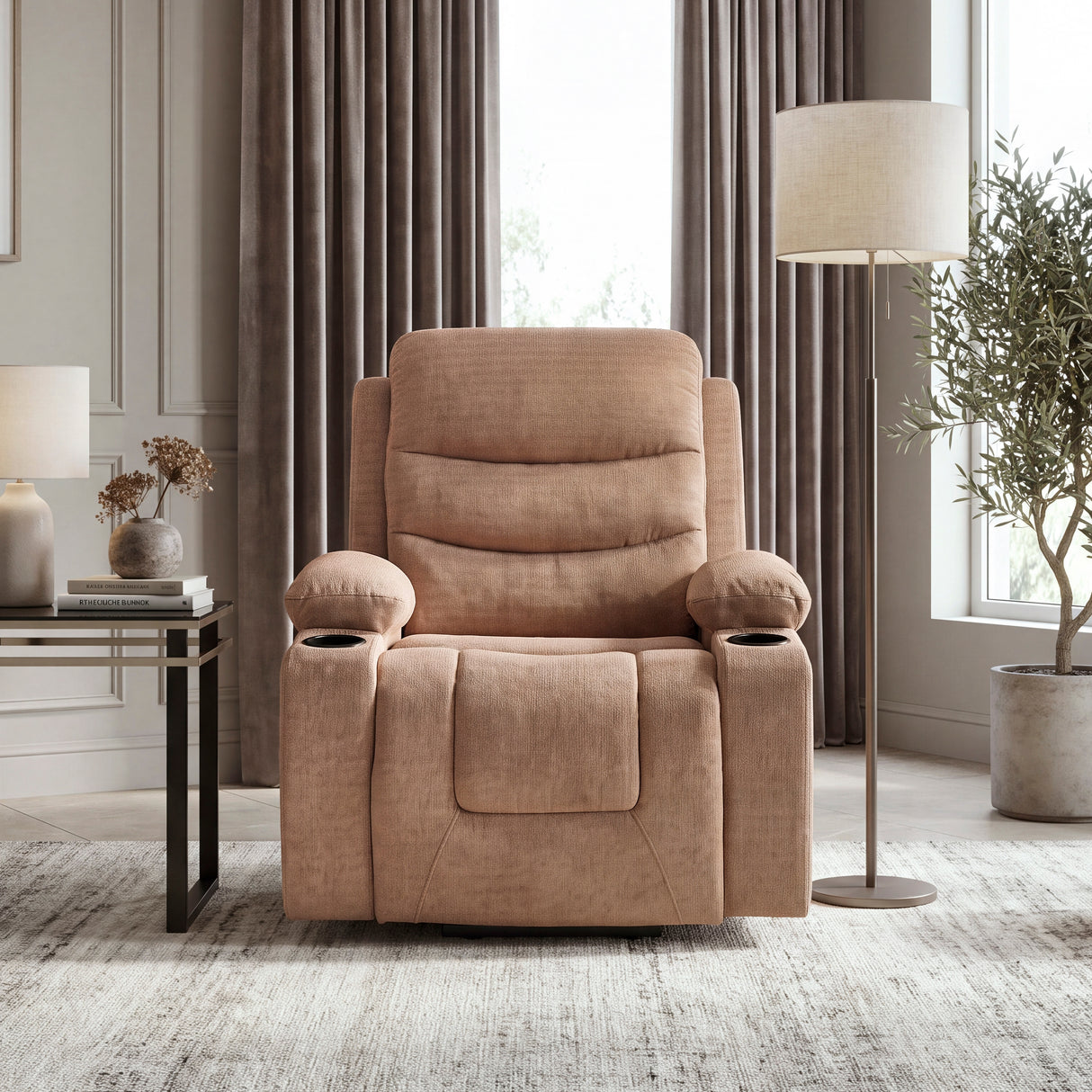 Glendale Brown Microfiber Glider Reclining Chair