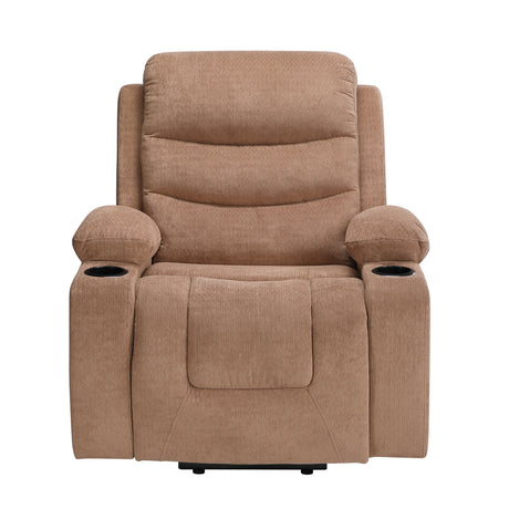 Sereno Brown Power Lift Chair with Massage, Heat, Charging Ports and Cup-holders from Homelegance - Luna Furniture