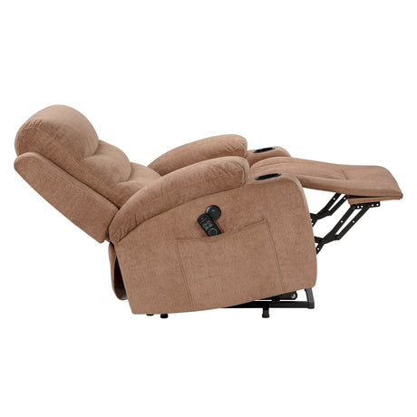 Sereno Brown Power Lift Chair with Massage, Heat, Charging Ports and Cup-holders from Homelegance - Luna Furniture