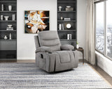 Sereno Gray Power Lift Chair with Massage, Heat, Charging Ports and Cup-holders