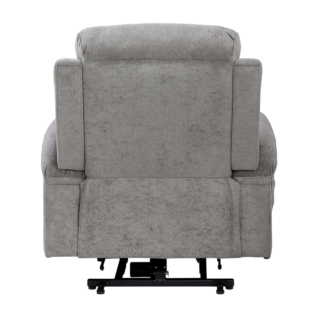 Sereno Gray Power Lift Chair with Massage, Heat, Charging Ports and Cup-holders