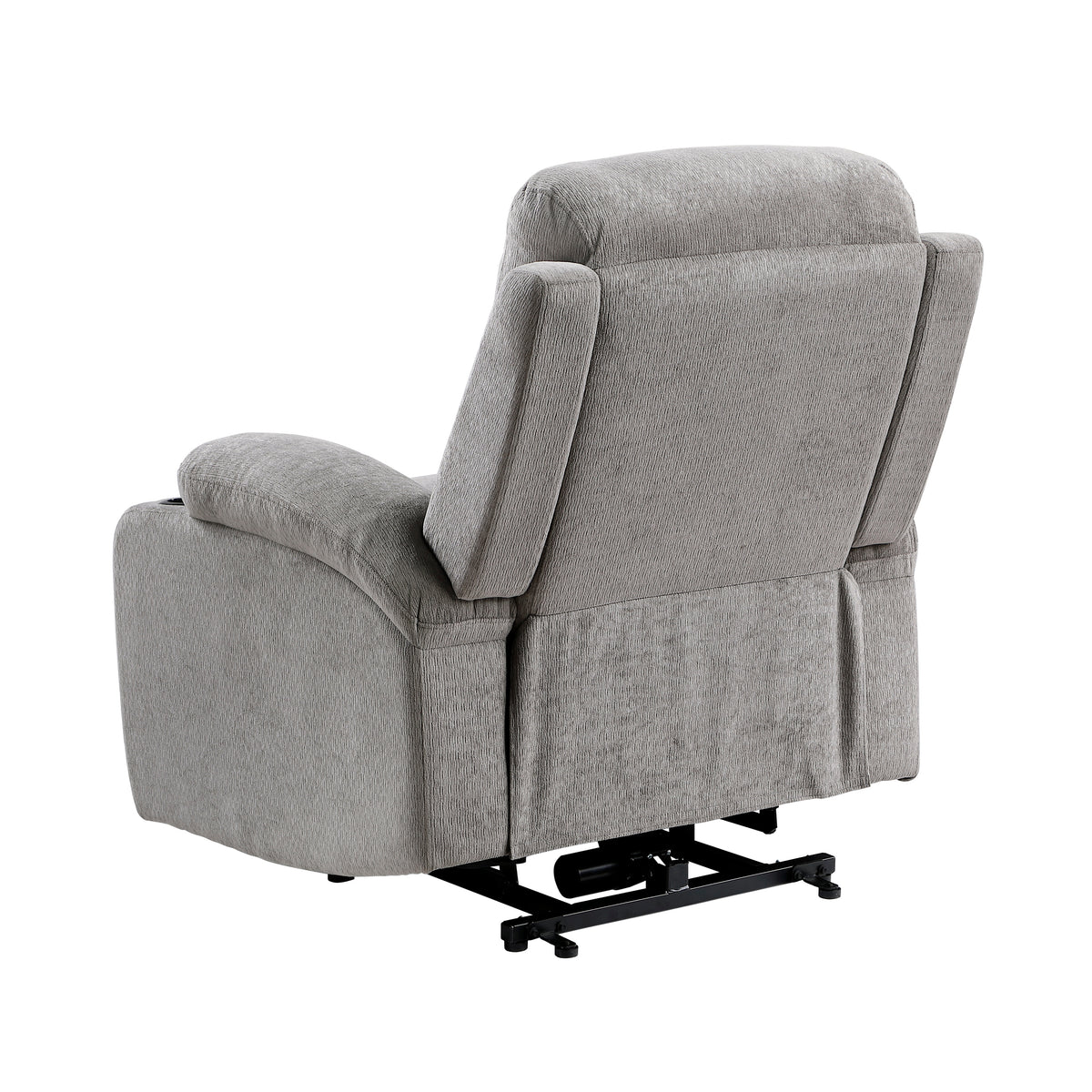 Sereno Gray Power Lift Chair with Massage, Heat, Charging Ports and Cup-holders