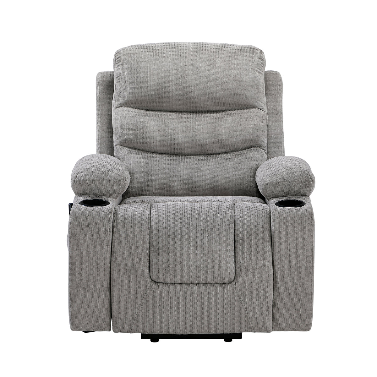 Sereno Gray Power Lift Chair with Massage, Heat, Charging Ports and Cup-holders