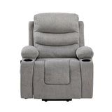 Sereno Gray Power Lift Chair with Massage, Heat, Charging Ports and Cup-holders