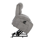 Sereno Gray Power Lift Chair with Massage, Heat, Charging Ports and Cup-holders