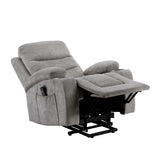 Sereno Gray Power Lift Chair with Massage, Heat, Charging Ports and Cup-holders