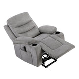 Sereno Gray Power Lift Chair with Massage, Heat, Charging Ports and Cup-holders