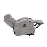 Sereno Gray Power Lift Chair with Massage, Heat, Charging Ports and Cup-holders