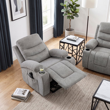 Sereno Brown Power Lift Chair with Massage, Heat, Charging Ports and Cup-holders from Homelegance - Luna Furniture