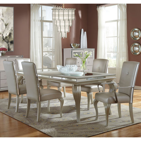 Hollywood Loft Frost 4 Leg Dining Table from Michael Amini - Luna Furniture