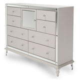 Hollywood Loft Frost Upholstered Dresser from Michael Amini - Luna Furniture