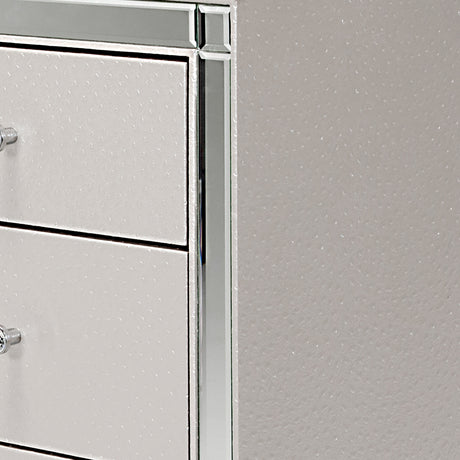 Hollywood Loft Frost Upholstered Dresser With Mirror from Michael Amini - Luna Furniture