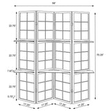 Iggy Tan and Cappuccino 4-Panel Folding Screen with Removable Shelves from Coaster - Luna Furniture