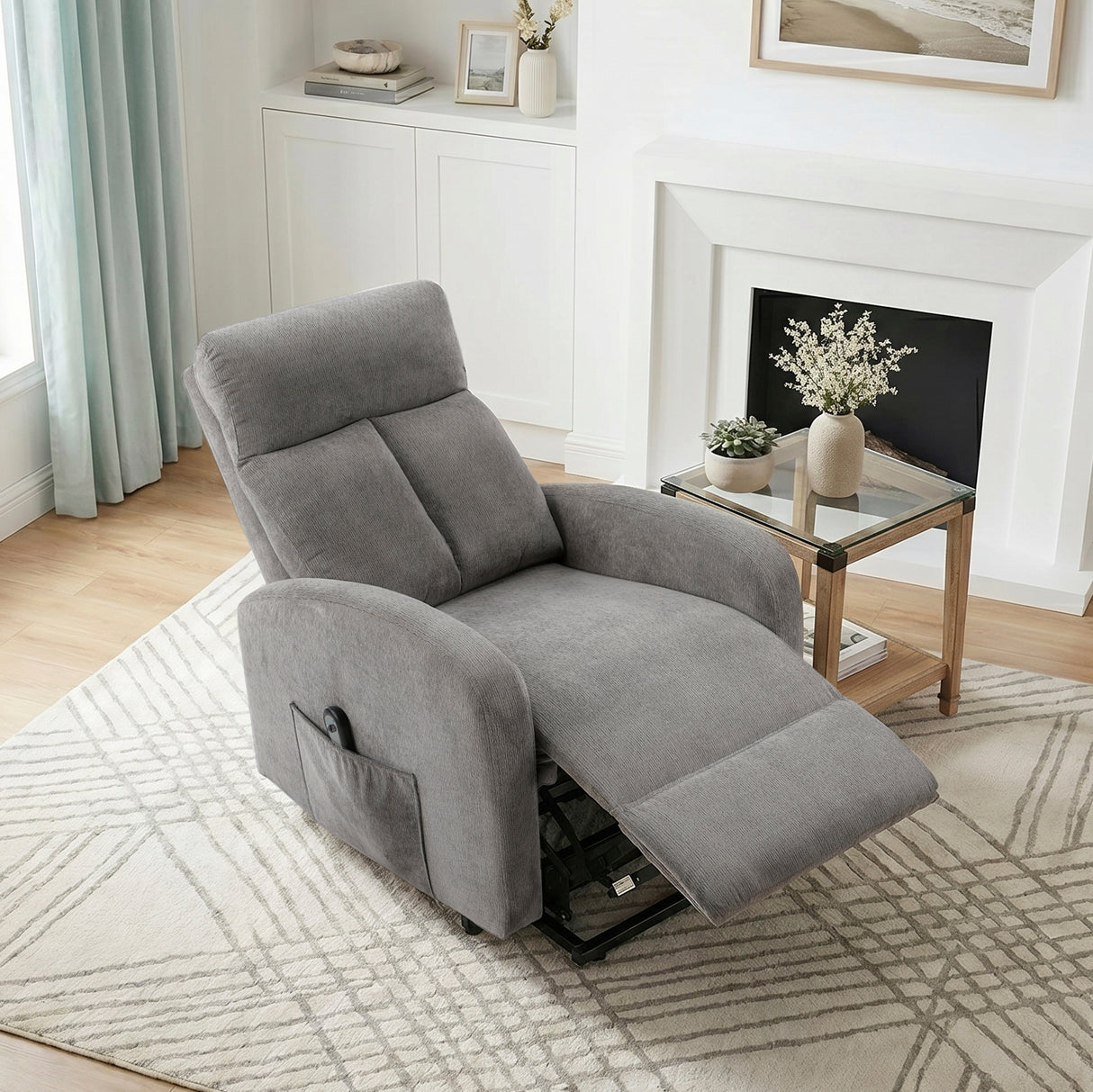 9004GRY-1LT Power Lift Chair from Homelegance - Luna Furniture