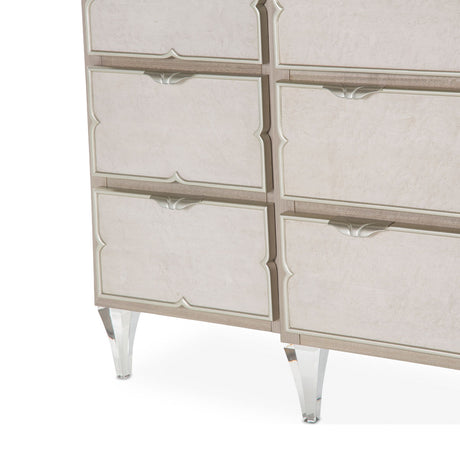 Camden Court Pearl Dresser With Mirror from Michael Amini - Luna Furniture