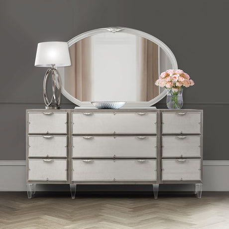 Camden Court Pearl Dresser With Mirror from Michael Amini - Luna Furniture