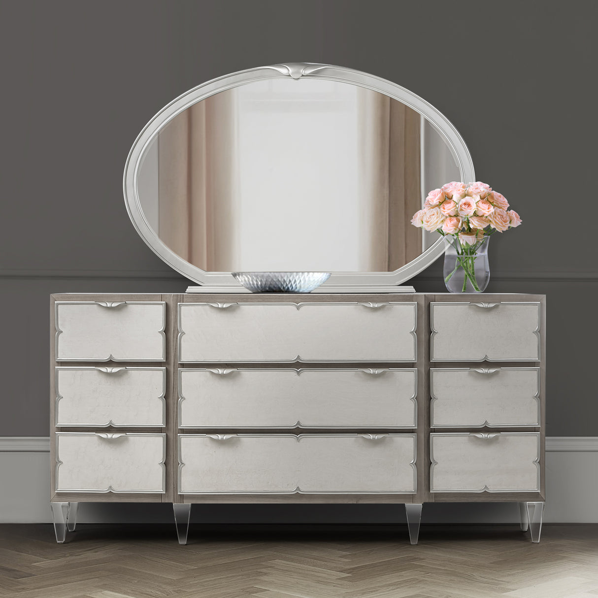 Camden Court Pearl Dresser Mirror from Michael Amini - Luna Furniture