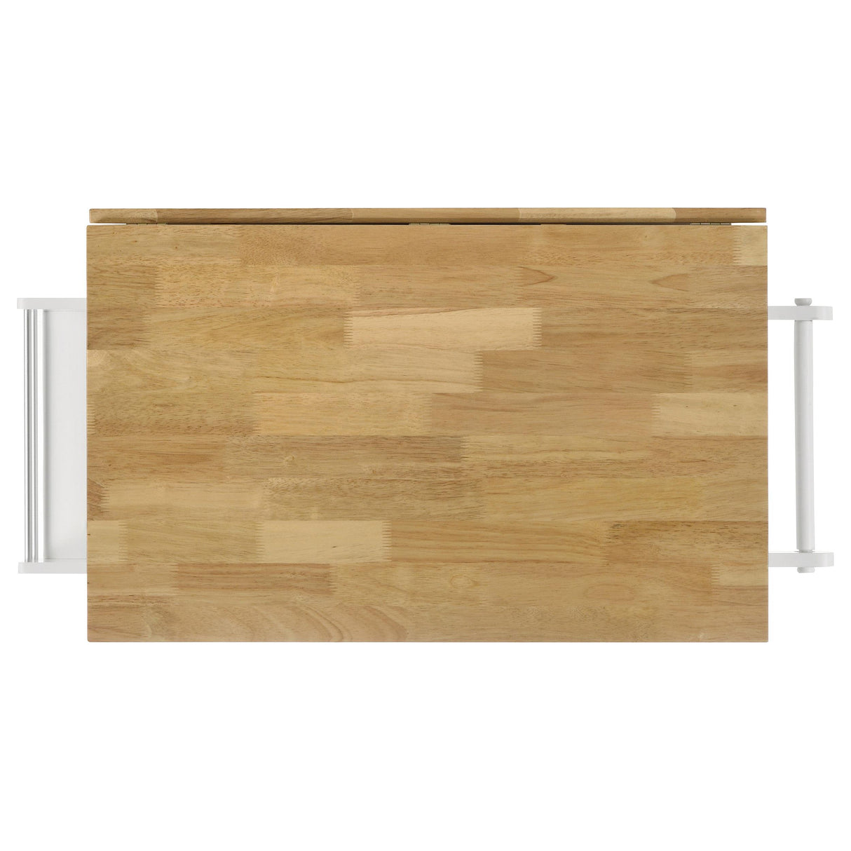 Jalen Natural Brown and White 3-Door Kitchen Cart with Casters from Coaster - Luna Furniture