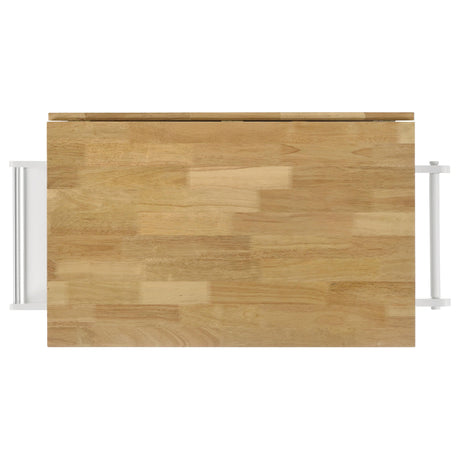 Jalen Natural Brown and White 3-Door Kitchen Cart with Casters from Coaster - Luna Furniture