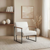 Monsen Ivory Fabric Upholstered Metal Frame Accent Chair from Coaster - Luna Furniture