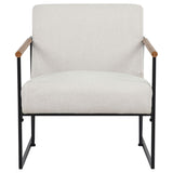 Monsen Ivory Fabric Upholstered Metal Frame Accent Chair from Coaster - Luna Furniture