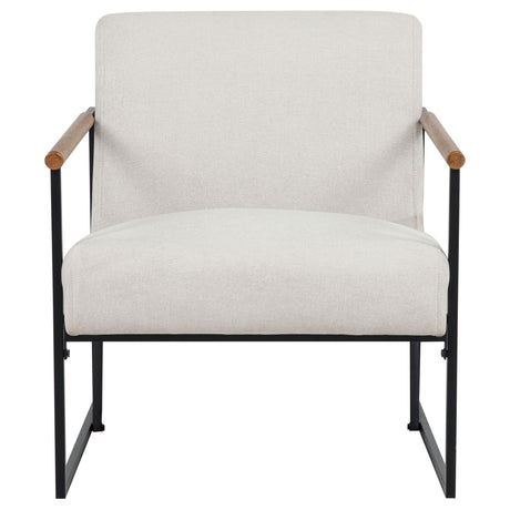 Monsen Ivory Fabric Upholstered Metal Frame Accent Chair from Coaster - Luna Furniture