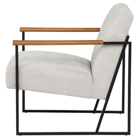 Monsen Ivory Fabric Upholstered Metal Frame Accent Chair from Coaster - Luna Furniture