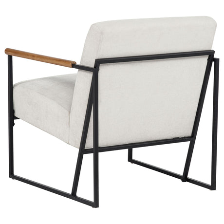 Monsen Ivory Fabric Upholstered Metal Frame Accent Chair from Coaster - Luna Furniture
