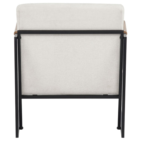 Monsen Ivory Fabric Upholstered Metal Frame Accent Chair from Coaster - Luna Furniture