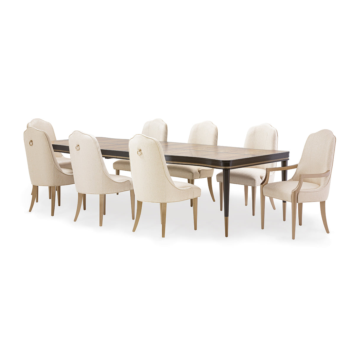 Malibu Crest Crotch Mahogany Crotch Mahogany Rectangular Dining Table from Michael Amini - Luna Furniture