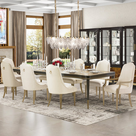 Malibu Crest Crotch Mahogany Crotch Mahogany Rectangular Dining Table from Michael Amini - Luna Furniture