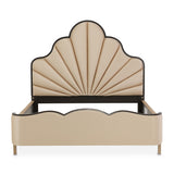 Malibu Crest Crotch Mahogany Dark Espresso Eastern King Scalloped Panel Bed from Michael Amini - Luna Furniture
