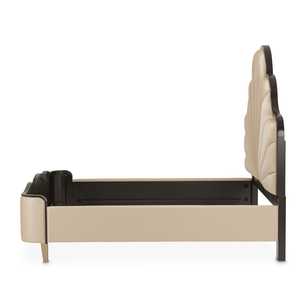 Malibu Crest Crotch Mahogany Dark Espresso Eastern King Scalloped Panel Bed from Michael Amini - Luna Furniture