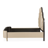 Malibu Crest Crotch Mahogany Dark Espresso Eastern King Scalloped Panel Bed from Michael Amini - Luna Furniture