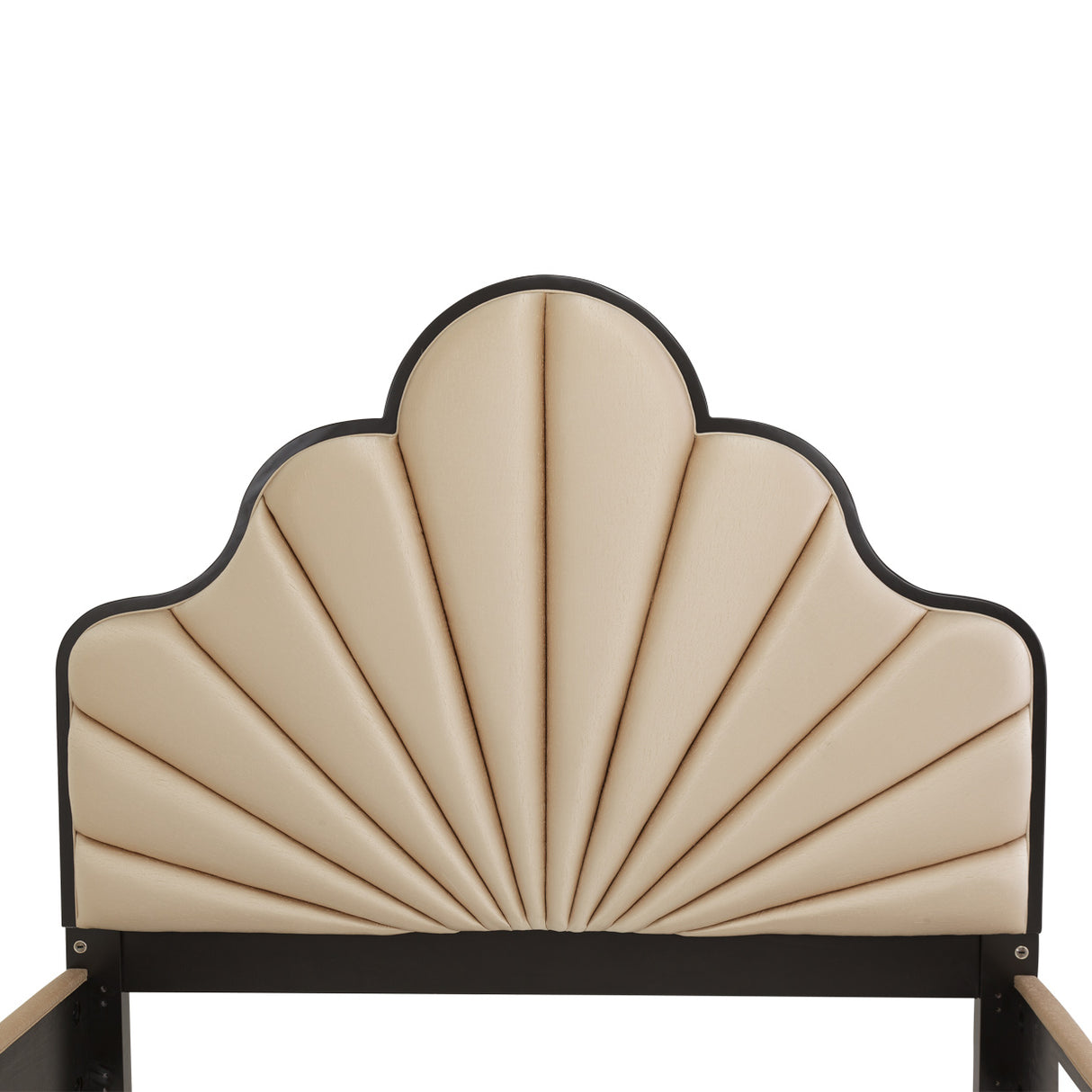 Malibu Crest Crotch Mahogany Dark Espresso Eastern King Scalloped Panel Bed from Michael Amini - Luna Furniture