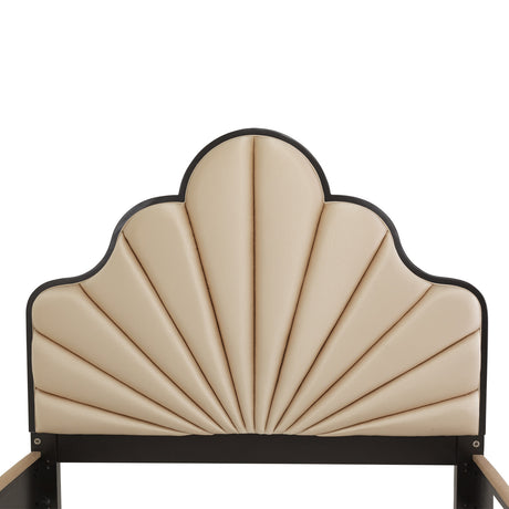 Malibu Crest Crotch Mahogany Dark Espresso Eastern King Scalloped Panel Bed from Michael Amini - Luna Furniture