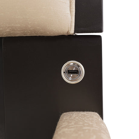 Malibu Crest Crotch Mahogany Dark Espresso Eastern King Scalloped Panel Bed from Michael Amini - Luna Furniture