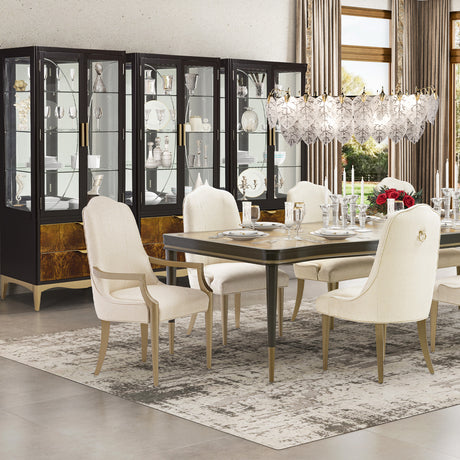 Malibu Crest Crotch Mahogany Burnished Gold Dining Side Chair from Michael Amini - Luna Furniture