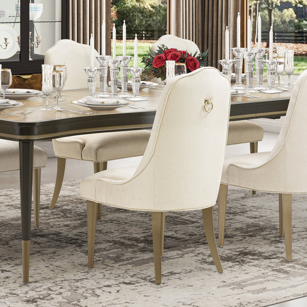 Malibu Crest Crotch Mahogany Burnished Gold Dining Side Chair